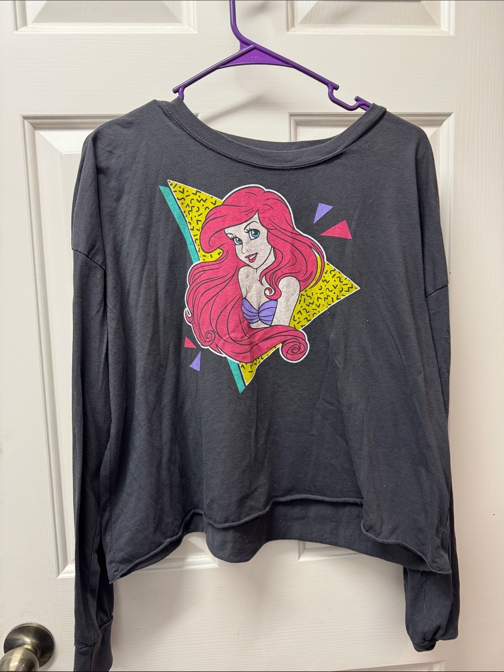 Charcoal Long-Sleeve Crewneck Top